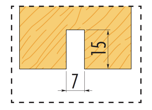 Standardfräsung im Türblatt